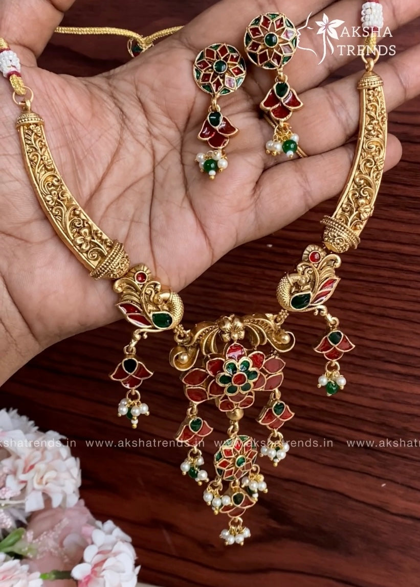 Meenakari hasli necklace Aksha Trends