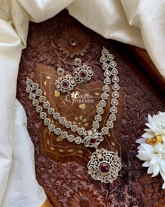 Royal Victoria 2layer Necklace -Maroon Aksha Trends