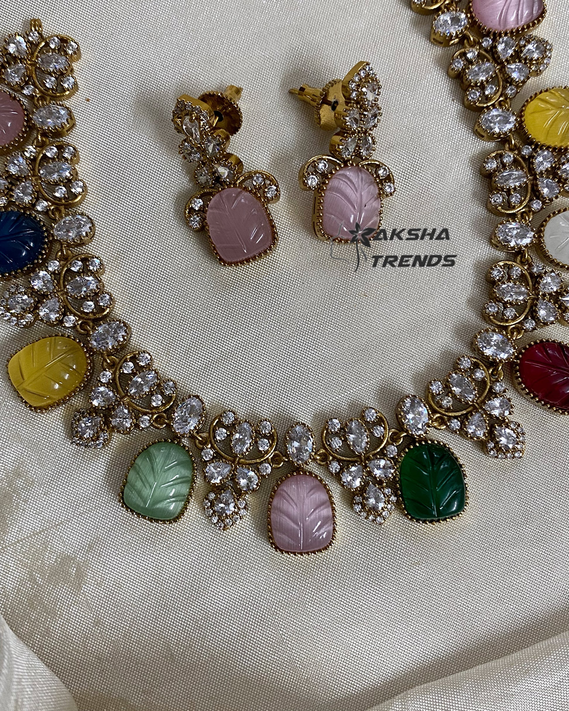 Rangoli diamond necklace Aksha Trends