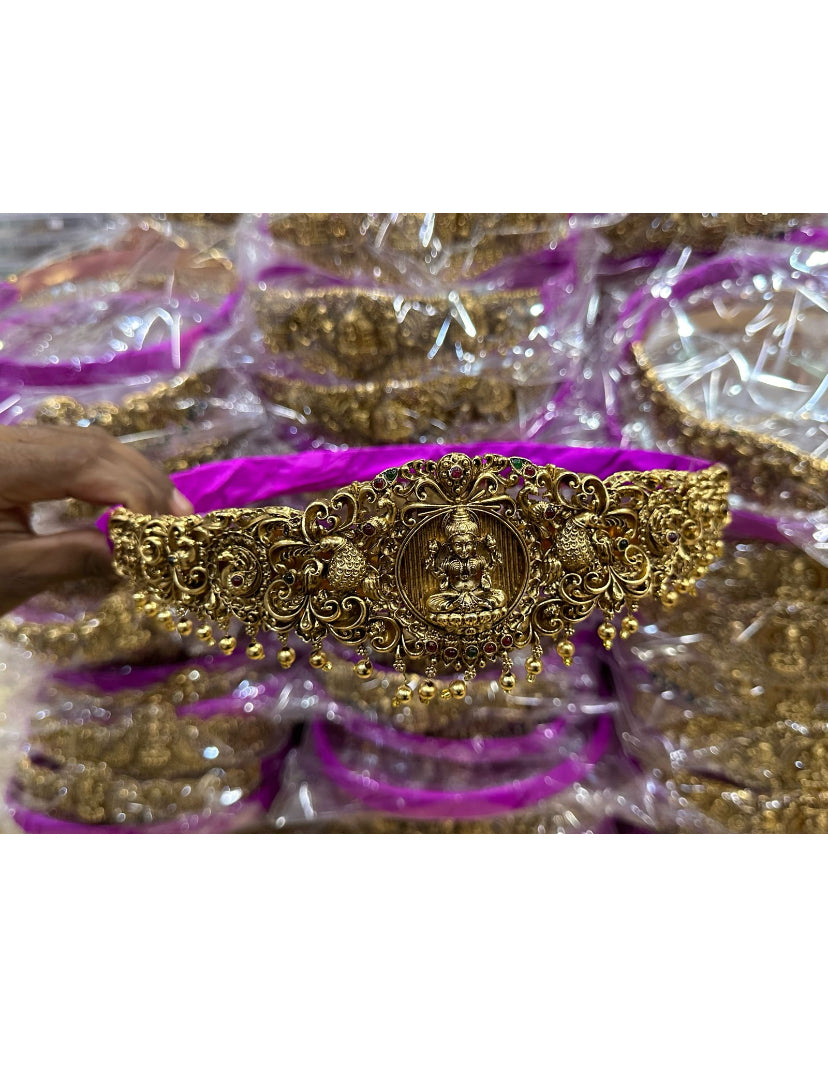 Temple bridal hipbelt -Premium Gold Aksha Trends