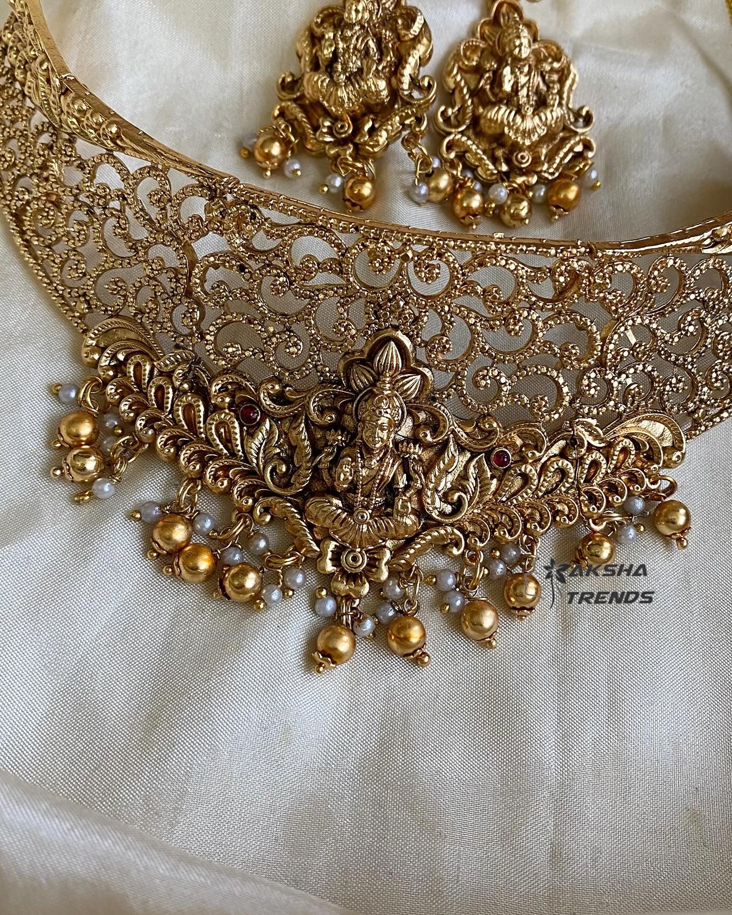 Golden Lakshmi choker Aksha Trends