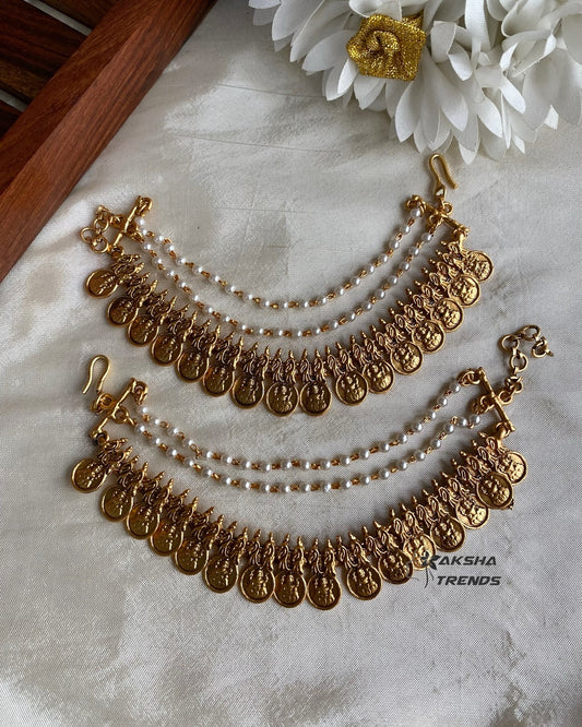 Bridal earchain maati -3 layer kasumalai Aksha Trends