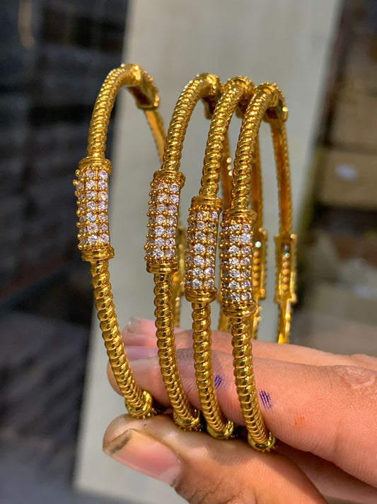 Golden muruku bangles (2pc) Aksha Trends