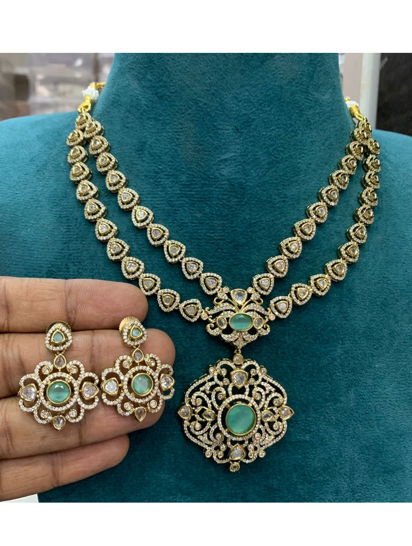 Royal Victoria 2layer Necklace -Blue Aksha Trends