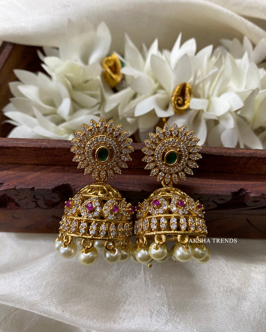 Premium American diamond jhumkas Aksha Trends