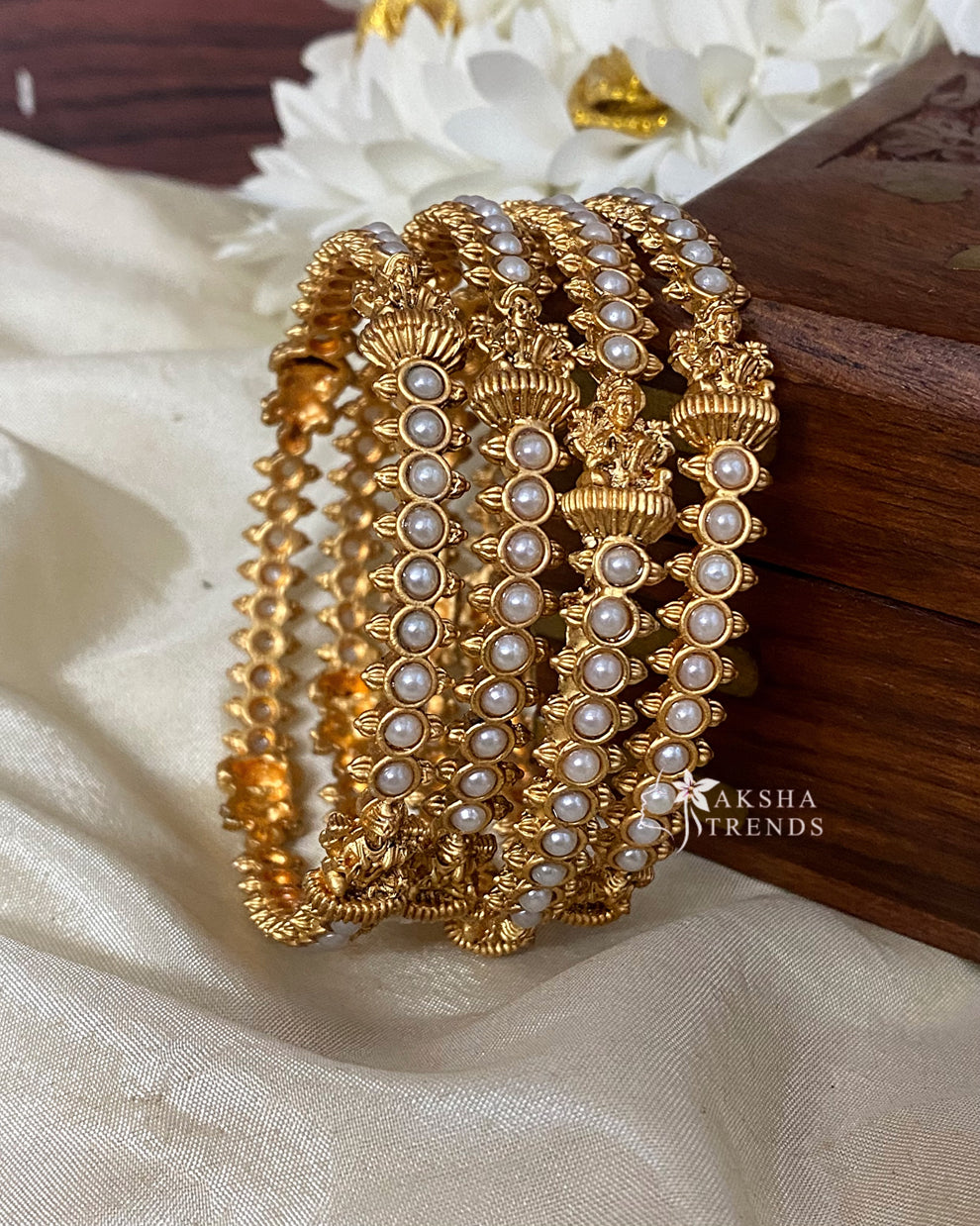 Temple pearl bangles Aksha Trends 