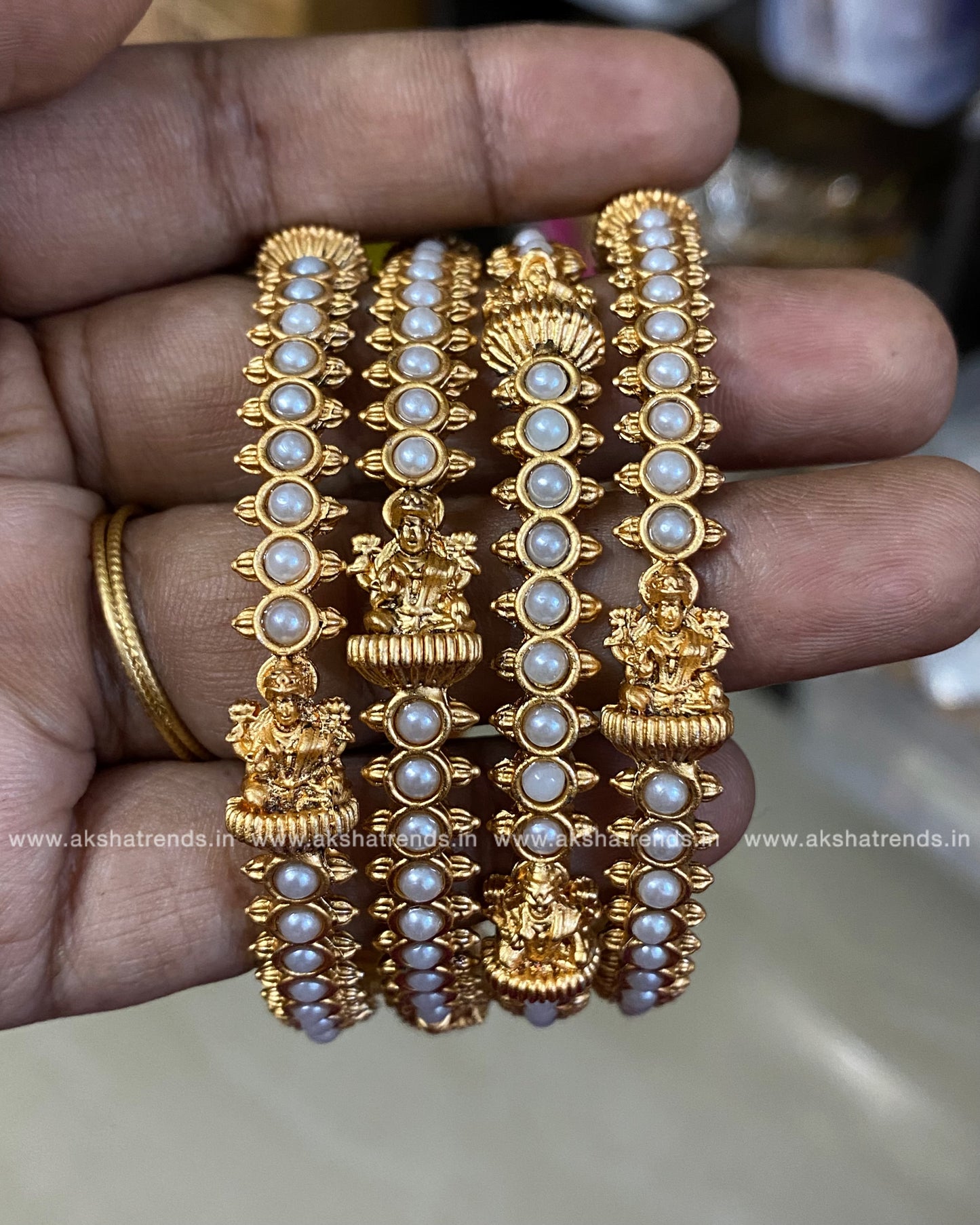 Temple pearl bangles Aksha Trends