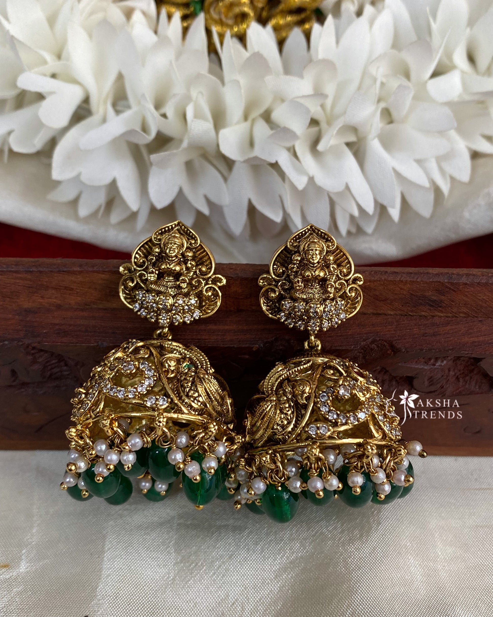 Bridal Nagas Jhumkas -Green Aksha Trends