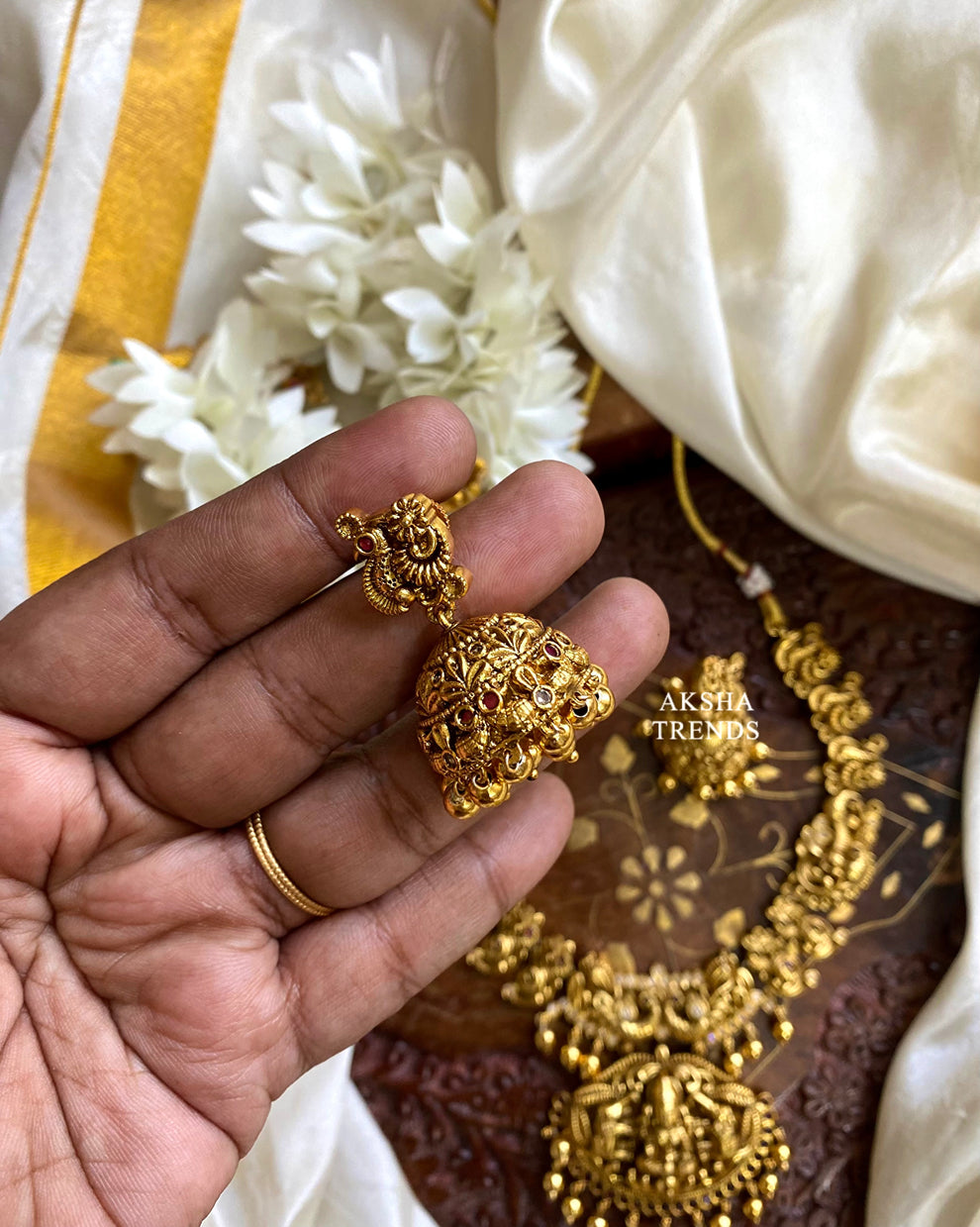 Nagasi Temple Bridal Necklace -Gold Aksha Trends 