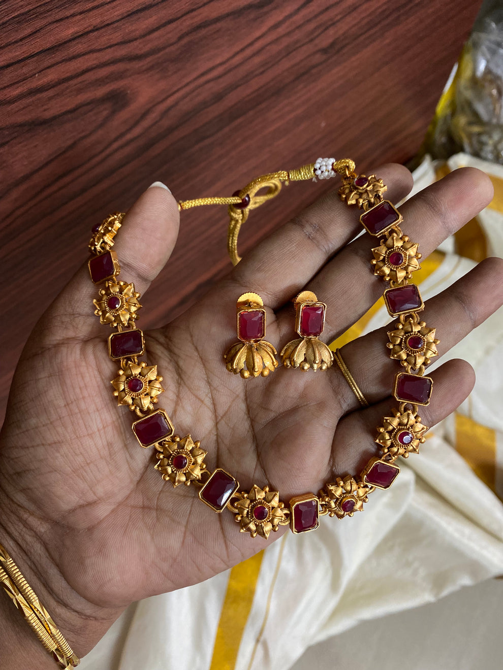 Floral necklace -Ruby Aksha Trends 