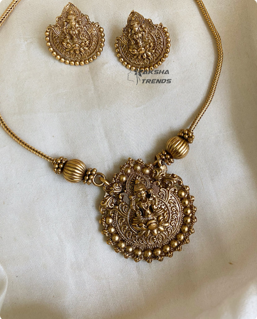 Lakshmi Antique attigai necklace Aksha Trends 