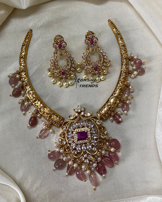 Victoria kante Necklace -Purple Aksha Trends