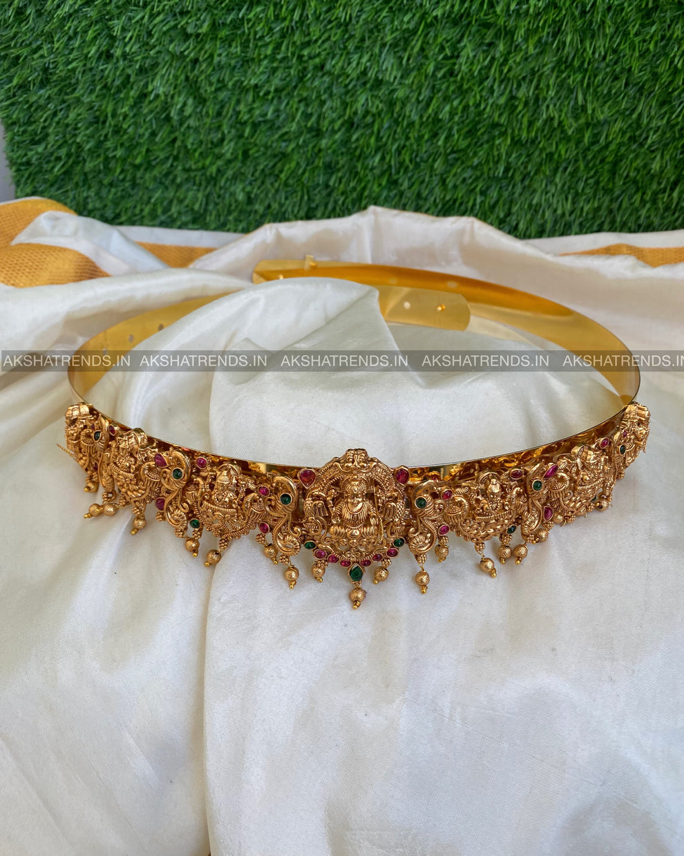 Lakshmi peacock hip belt -Gold Aksha Trends 