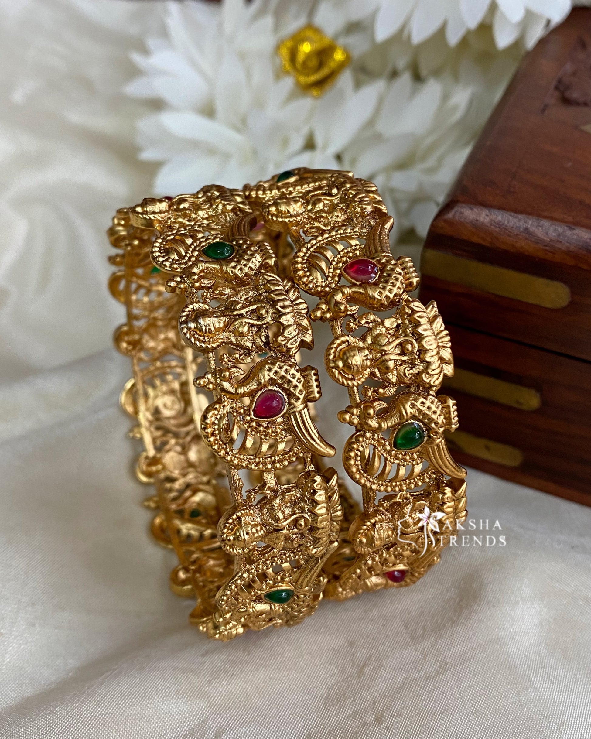 Antique Lakshmi bangles (2pc) Aksha Trends