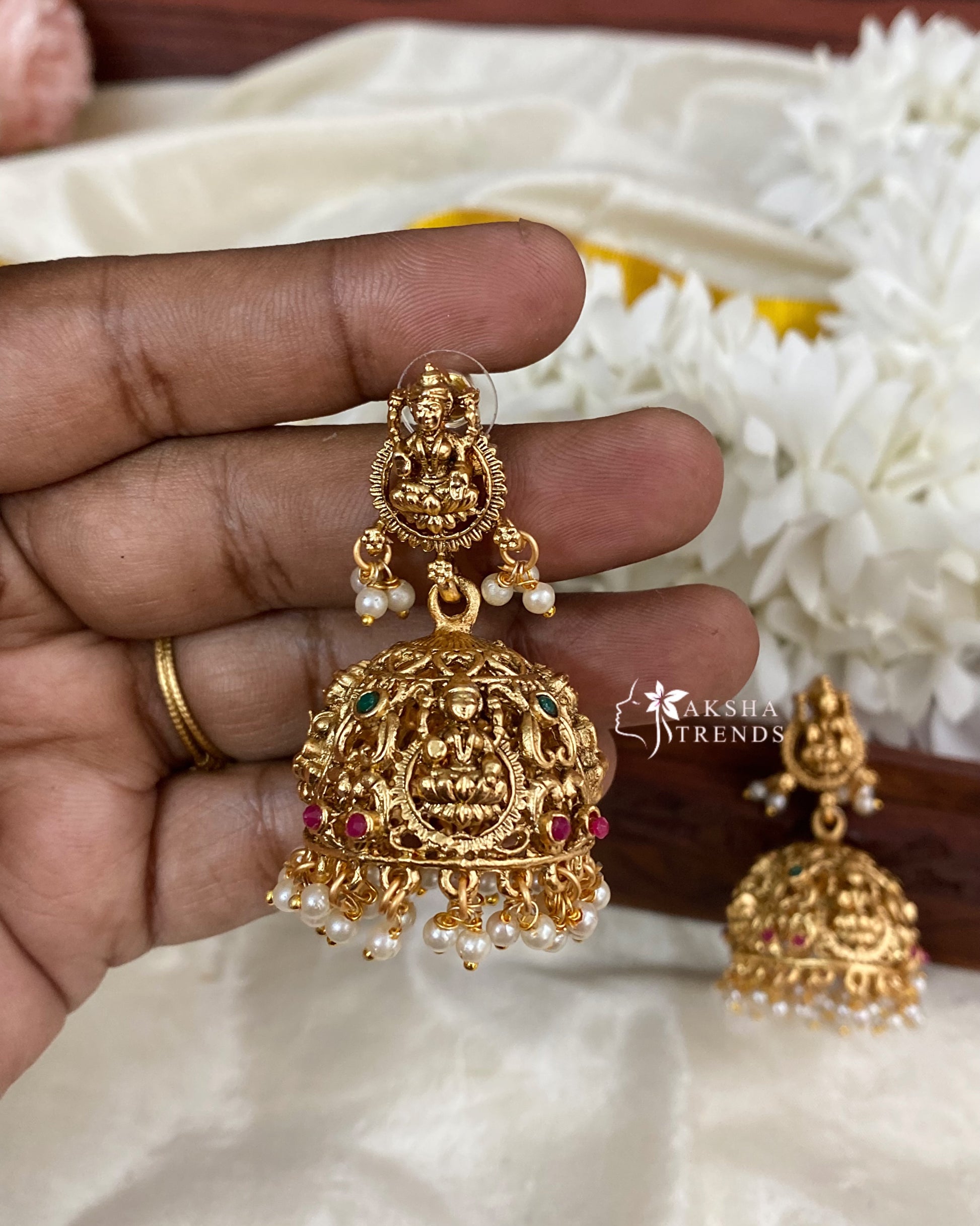 Bridal Jhumkas -pearl Aksha Trends