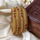 Golden Kundan bangles (4pc) Aksha Trends
