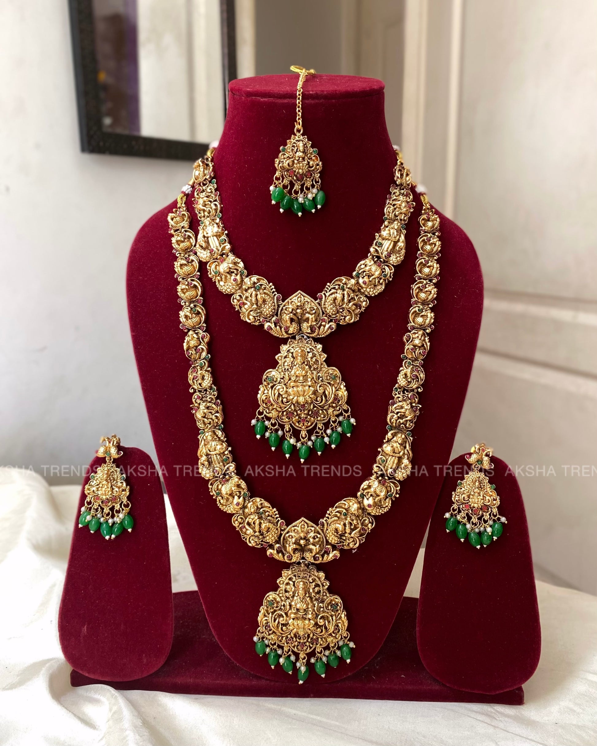 Temple bridal combos -Green Aksha Trends