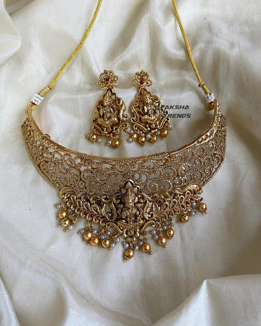 Golden Lakshmi choker Aksha Trends