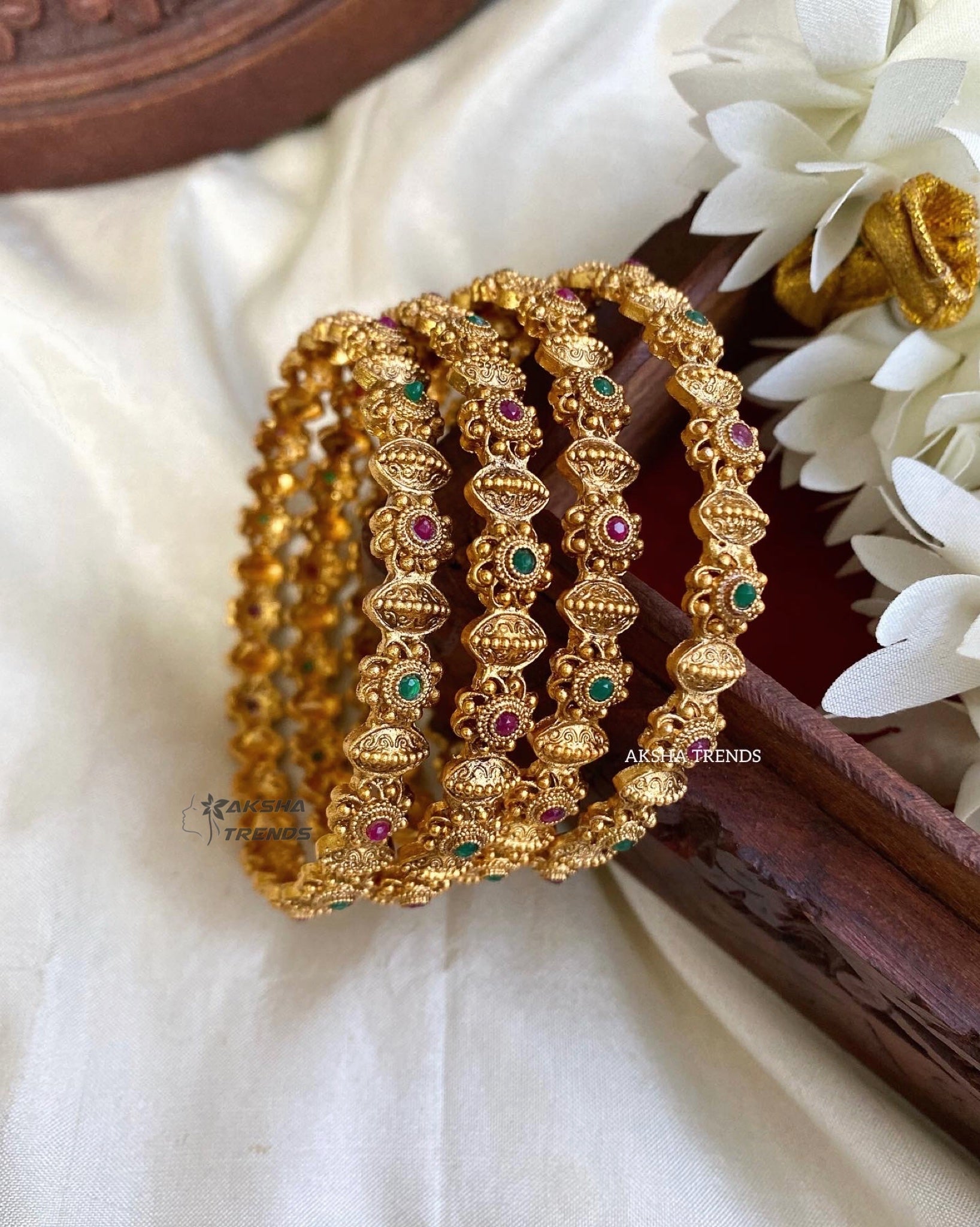 Floral Matt bangles Aksha Trends