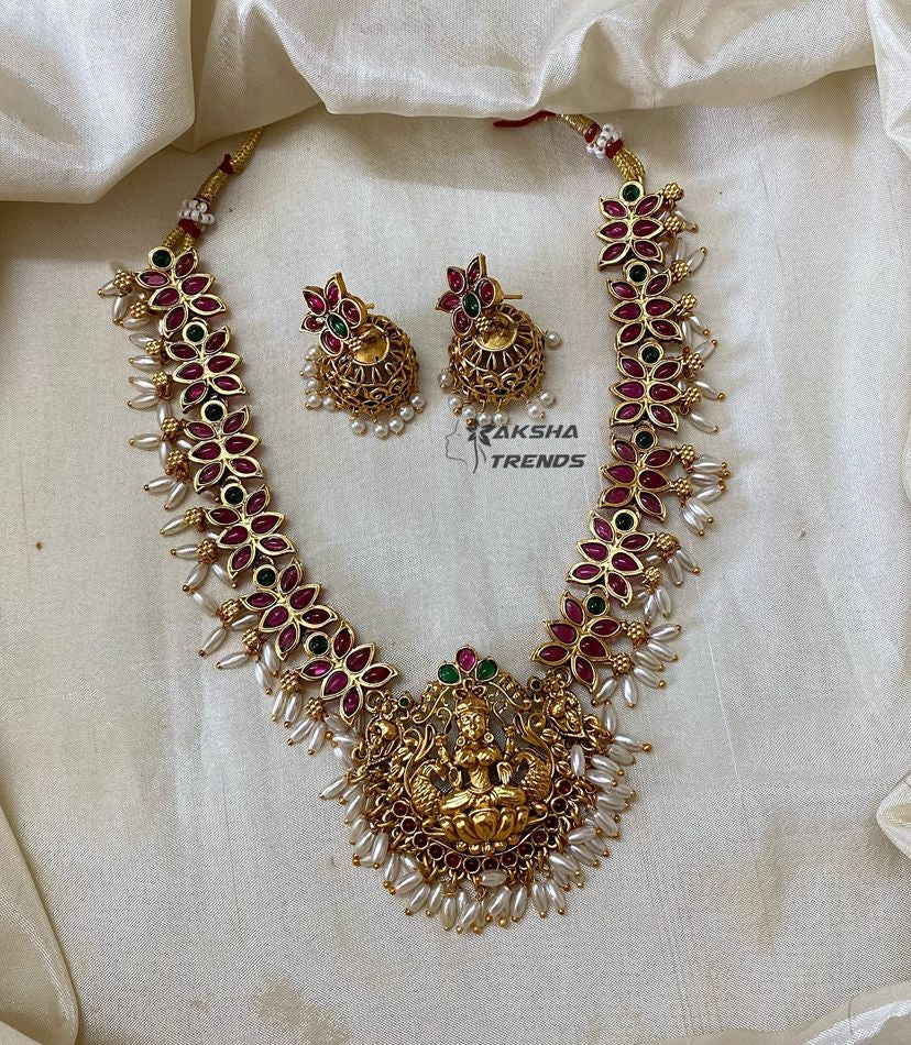 Pearl Lotus necklace Aksha Trends