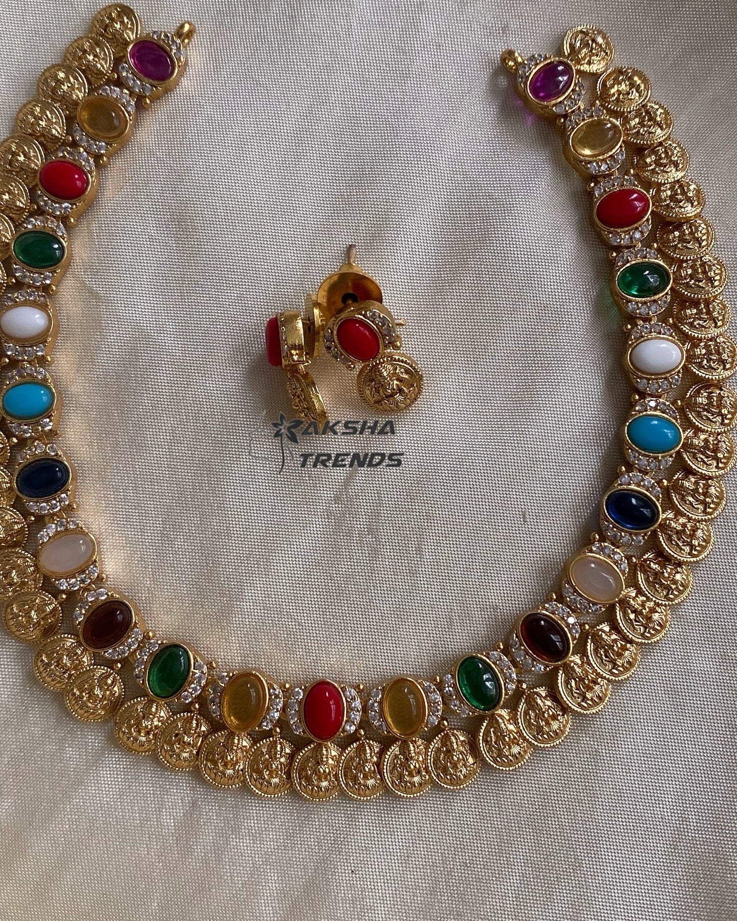 Navratna kasumalai necklace Aksha Trends