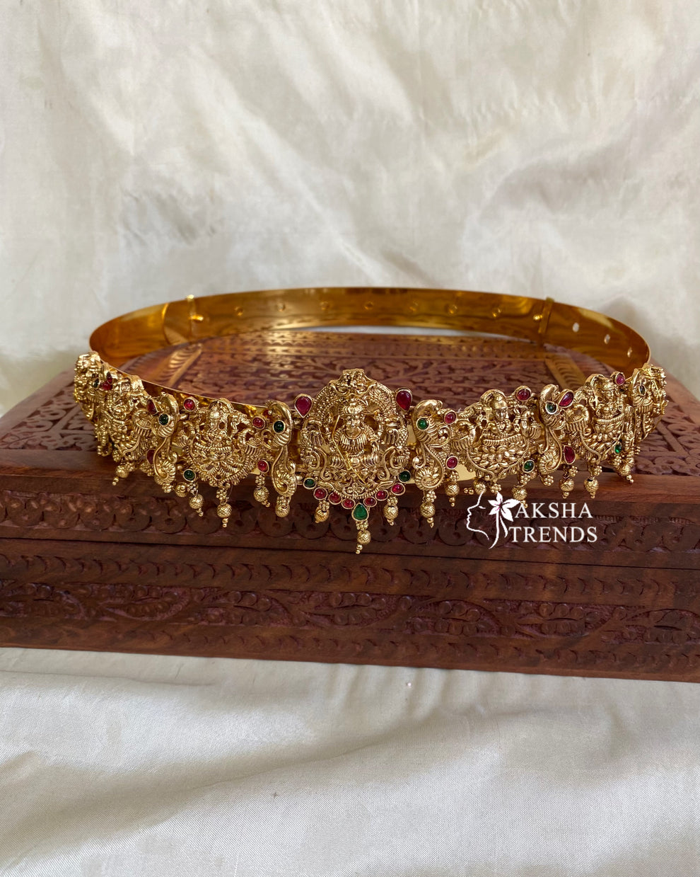 Lakshmi peacock hip belt -Gold Aksha Trends 