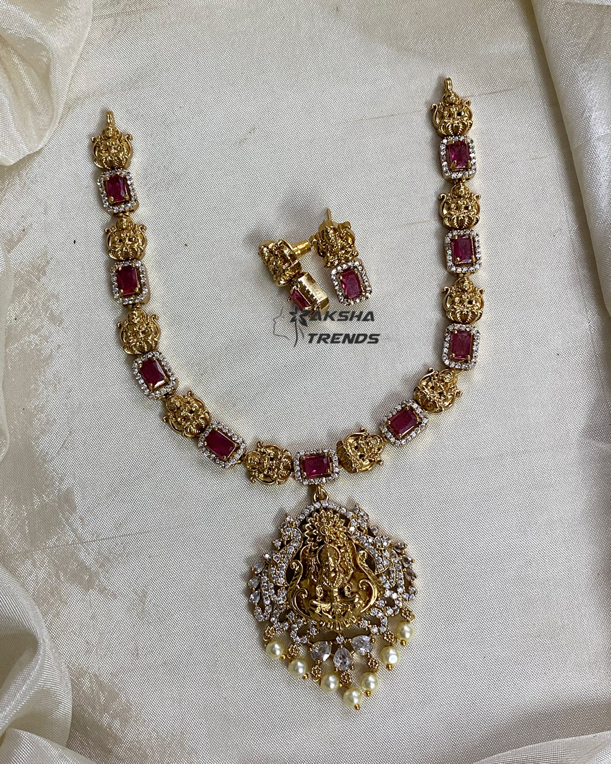 Lakshmi diamond necklace -Ruby Aksha Trends