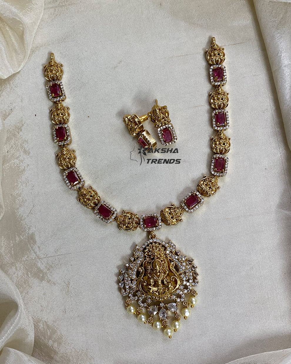 Lakshmi diamond necklace -Ruby Aksha Trends 