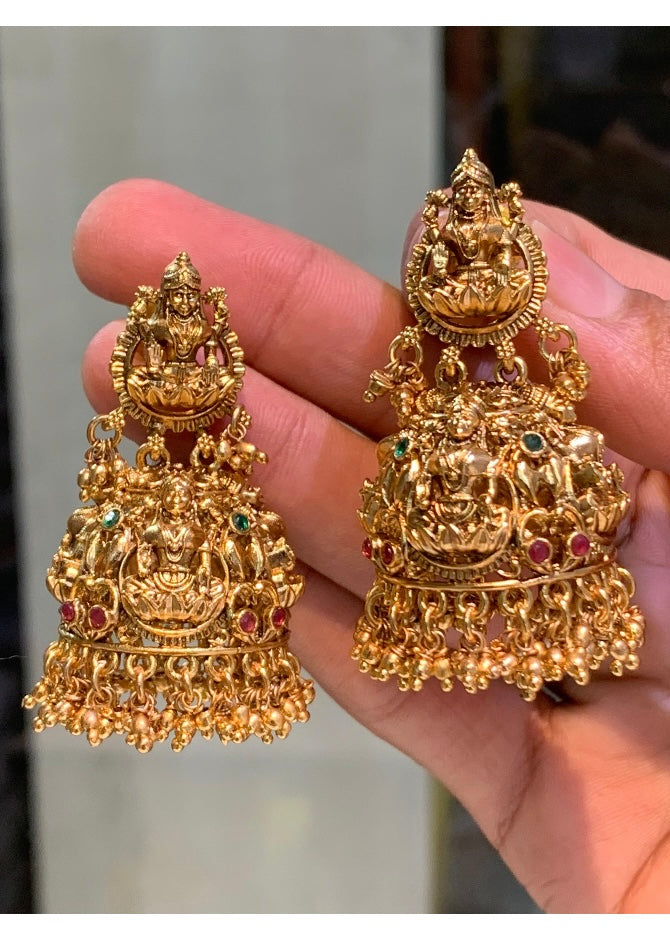 Nayanthara Jhumkas -Gold Aksha Trends