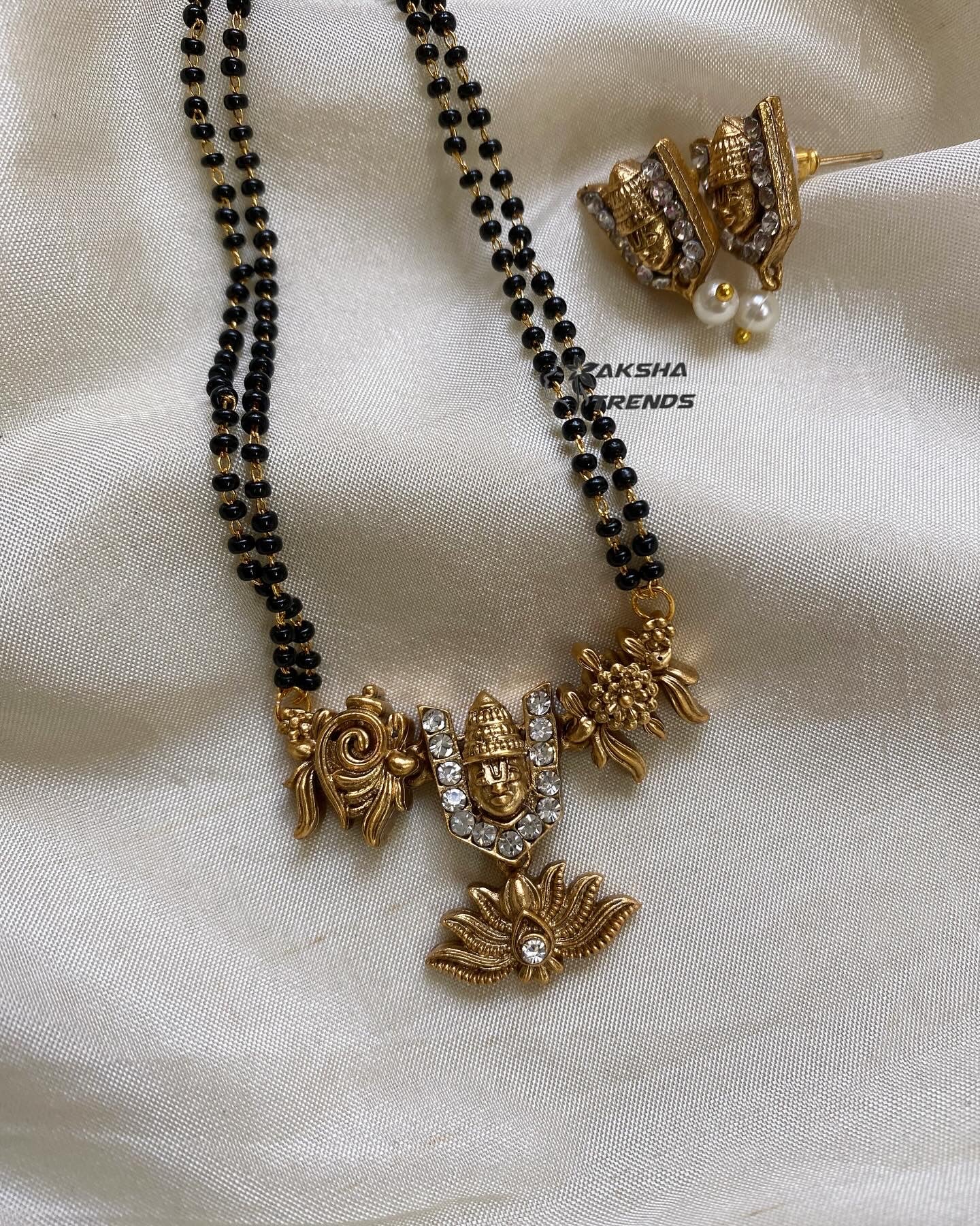 Tirupati black bead chain Aksha Trends