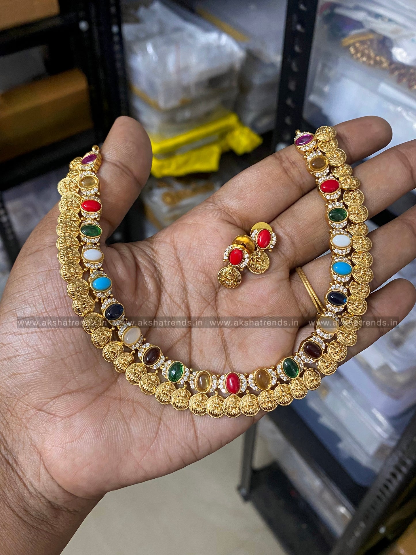 Navratna kasumalai necklace Aksha Trends