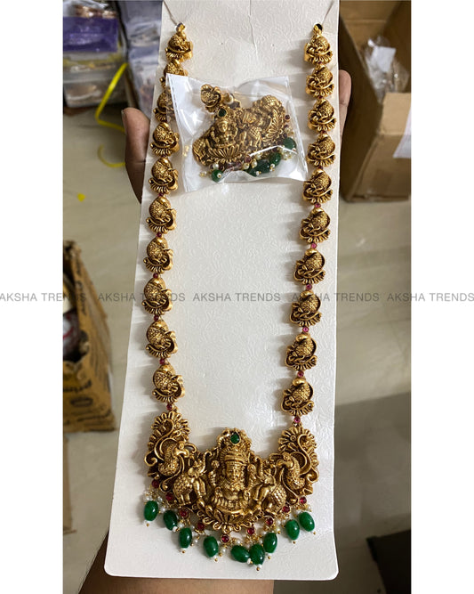 Nagas temple bridal haram -Green Aksha Trends