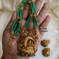 Lakshmi pendant -mint green beads Aksha Trends