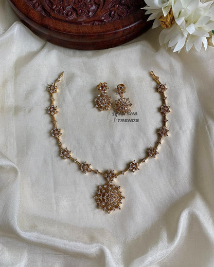 Floral Nakshatra diamond necklace Aksha Trends