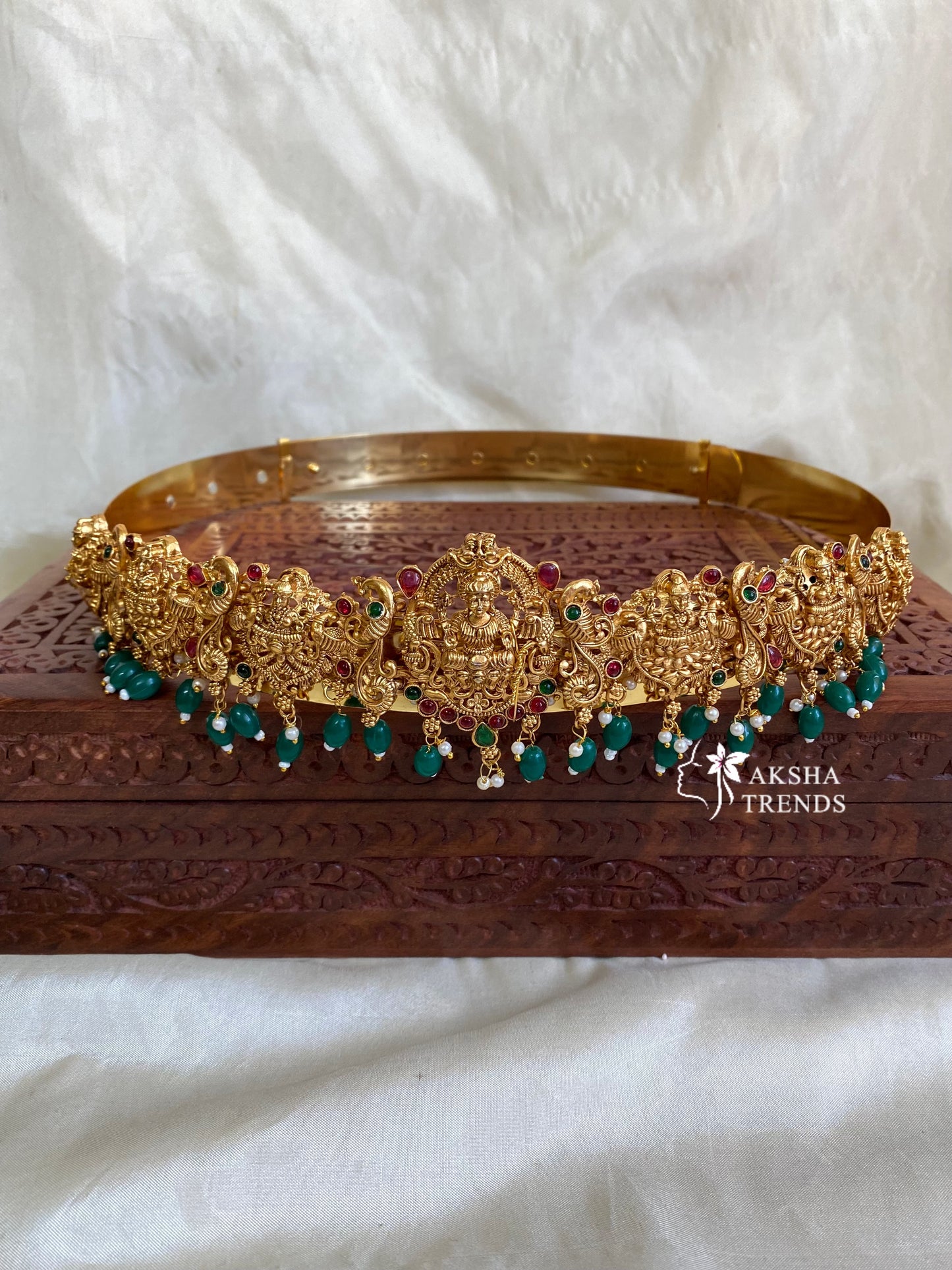 Lakshmi peacock hip belt -Green Aksha Trends