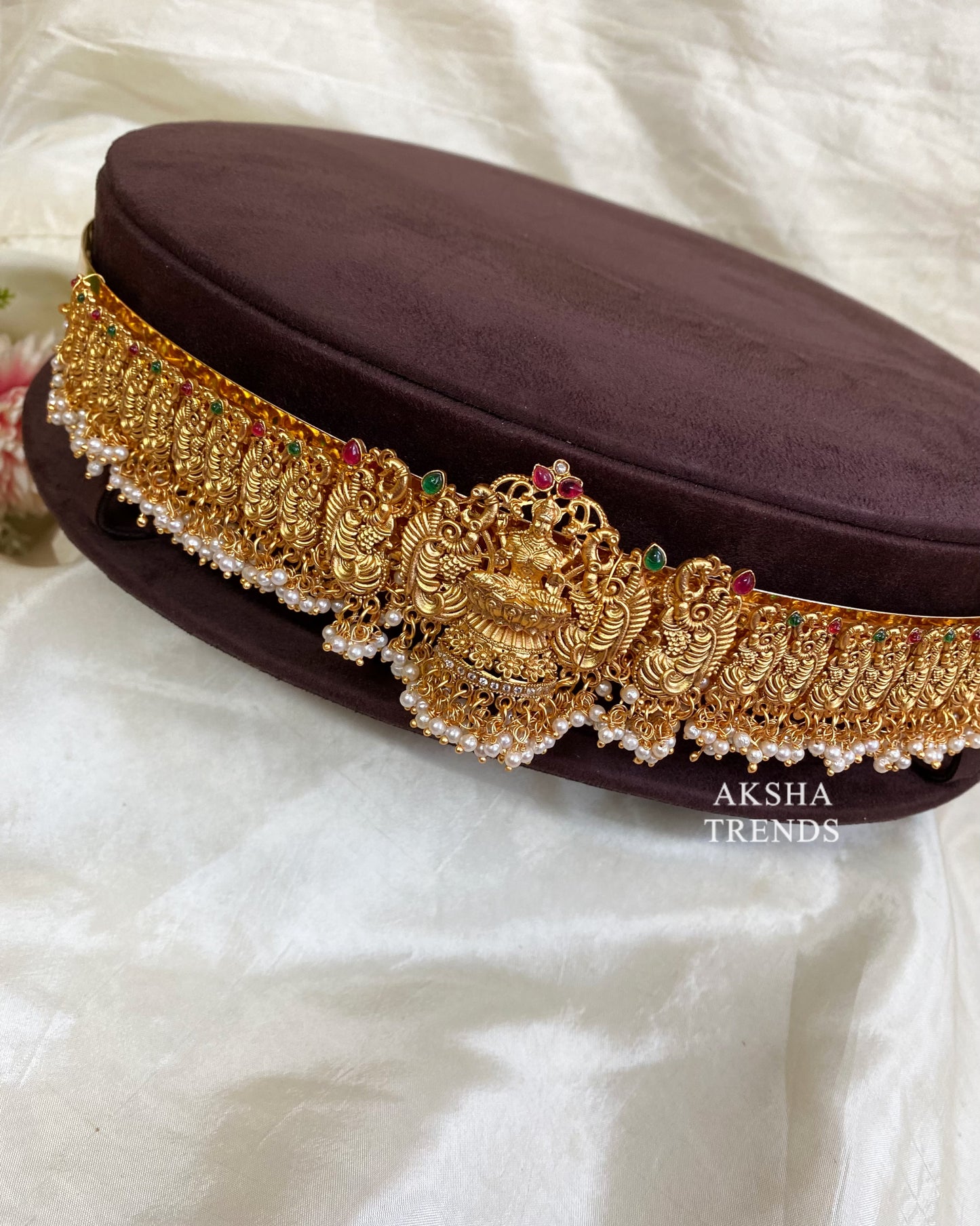 Lakshmi hip belt with pearl beads Aksha Trends