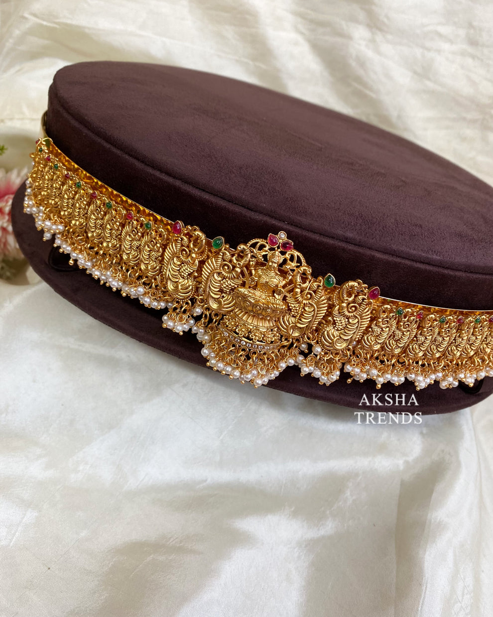 Lakshmi hip belt with pearl beads Aksha Trends 