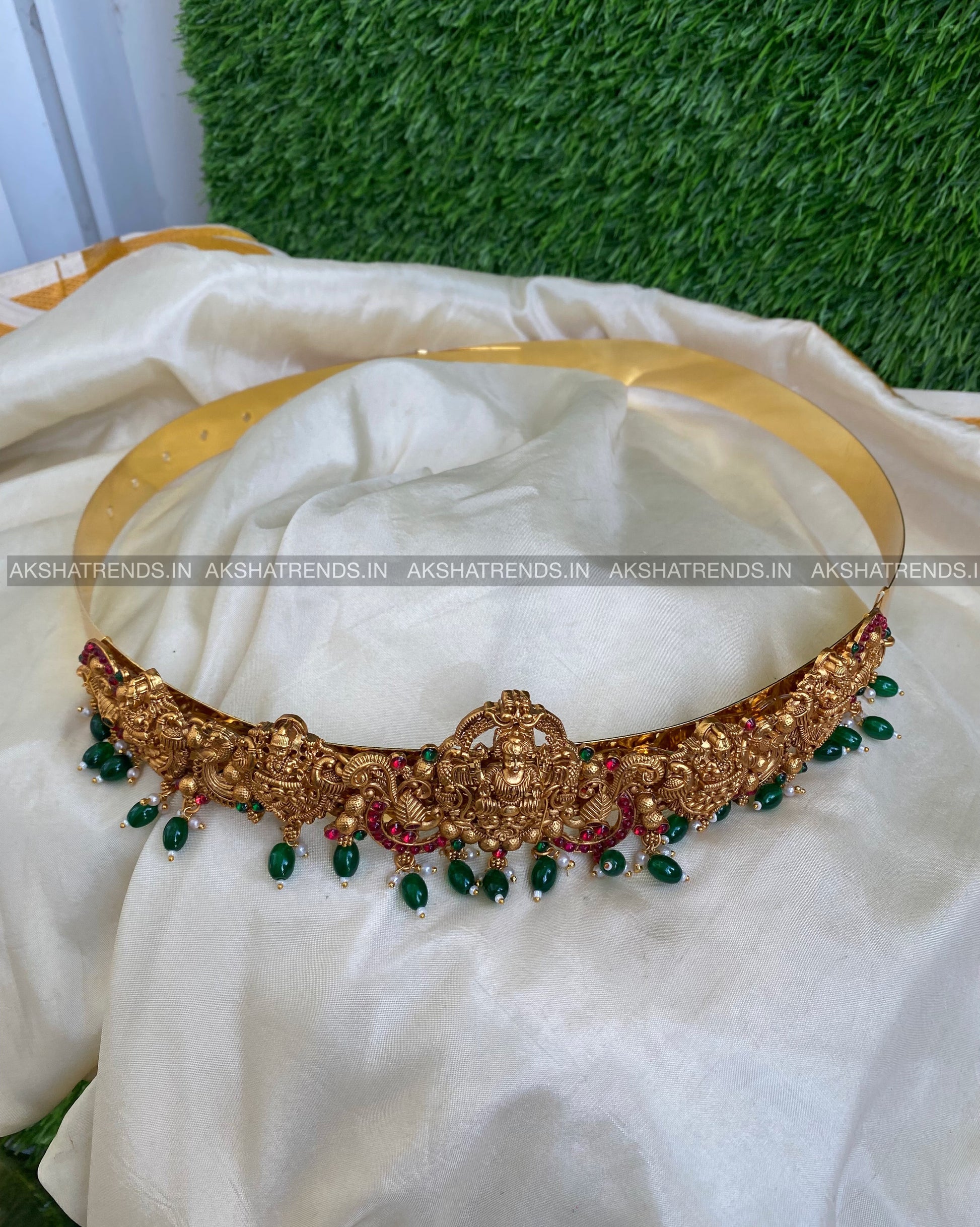 Lakshmi peacock hip belt -Green Aksha Trends