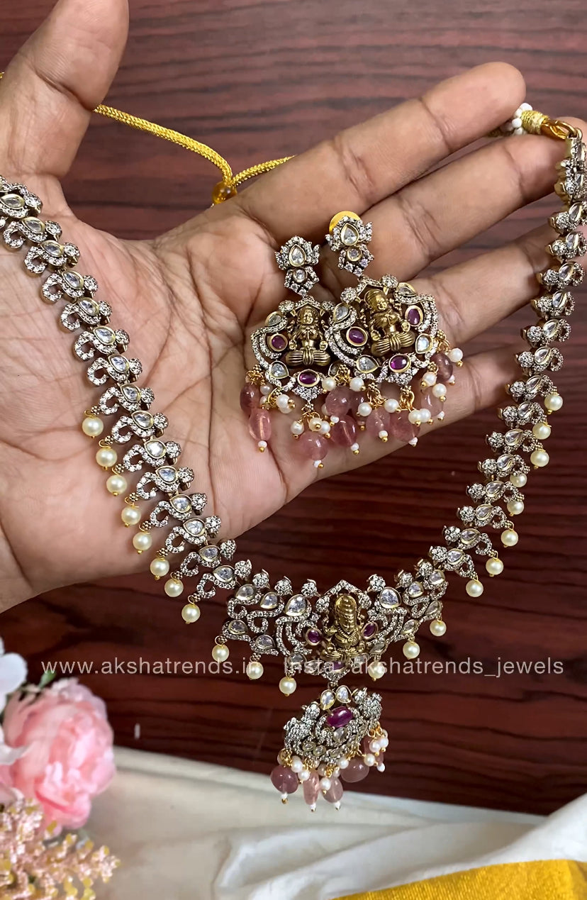 Zara Victorian Necklace -pink Aksha Trends 