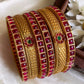 Bridal Bangles -Ruby stone (6pc) Aksha Trends