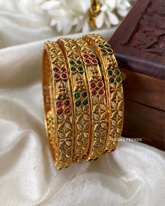 Floral Lakshmi bangles (4pc) Aksha Trends