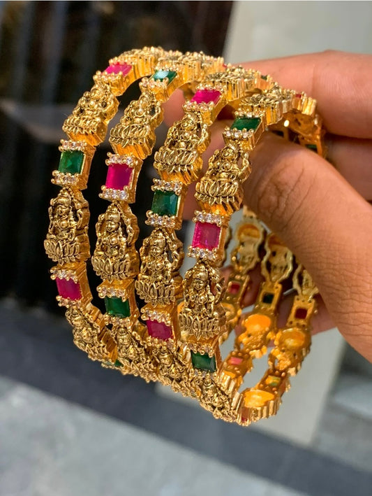 Lakshmi block stone Bangles (2pc) Aksha Trends