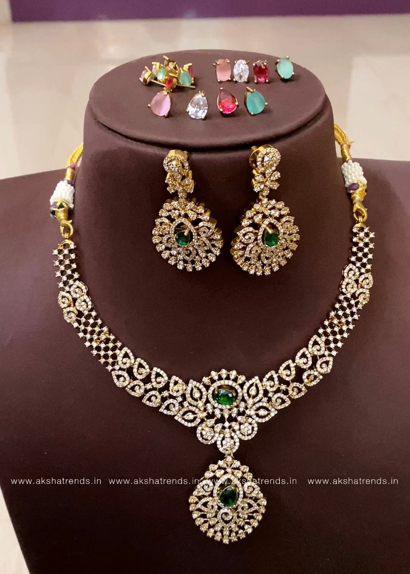 5in1 colour changeable diamond necklace Aksha Trends