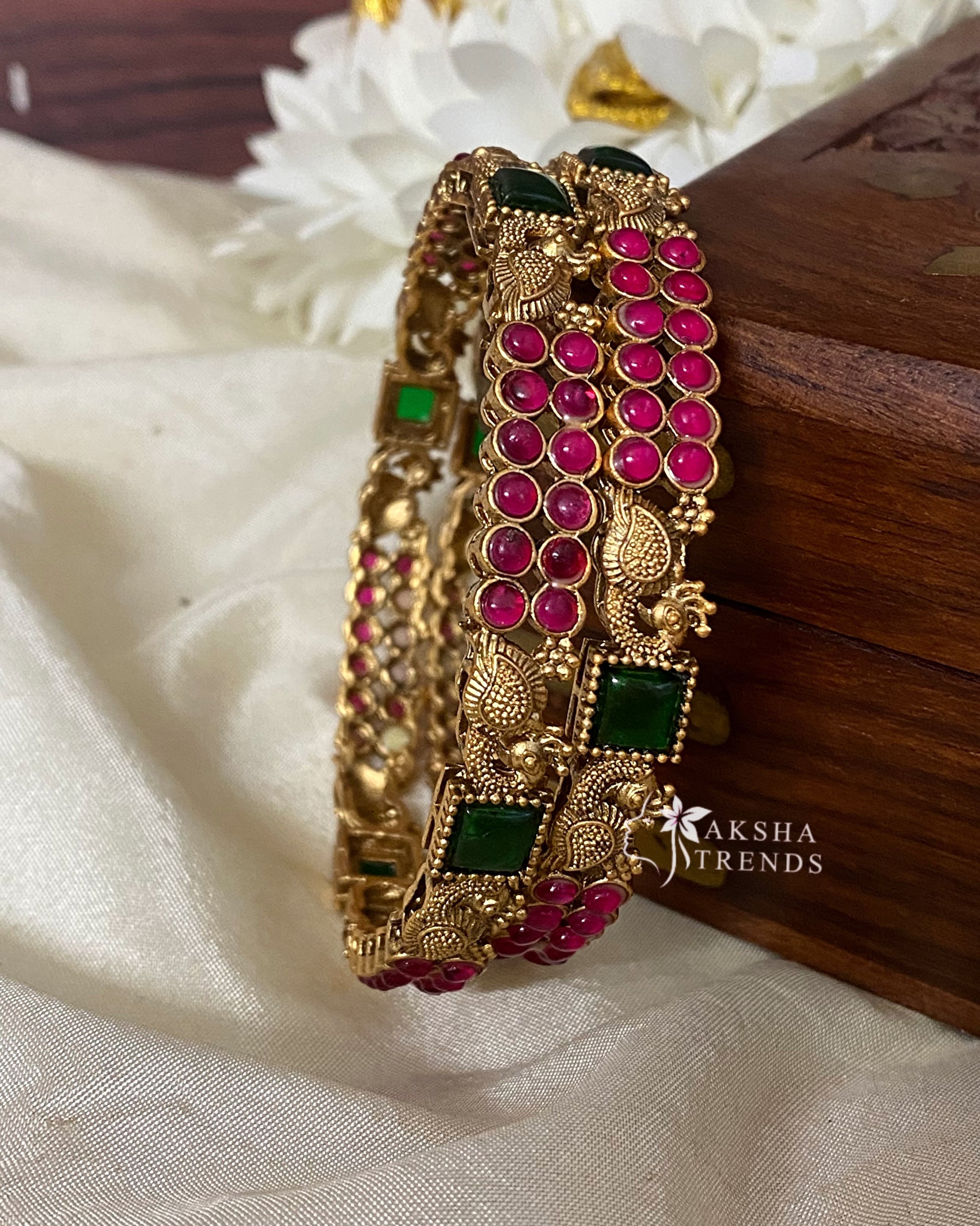 Peacock kemp bangles Aksha Trends