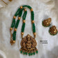 Lakshmi peacock pendant -mint green beads Aksha Trends