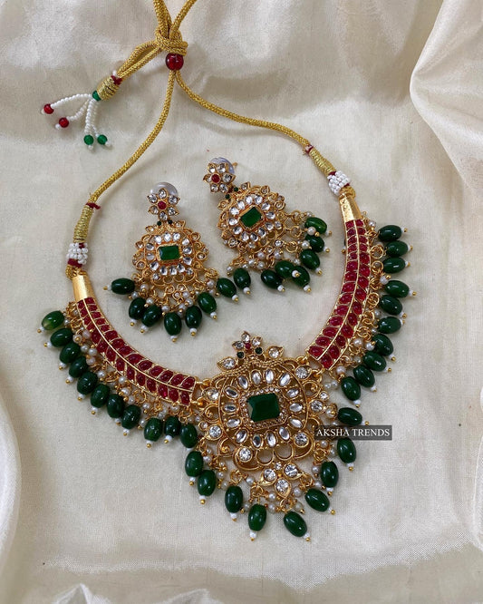 Kundan stone necklace Aksha Trends