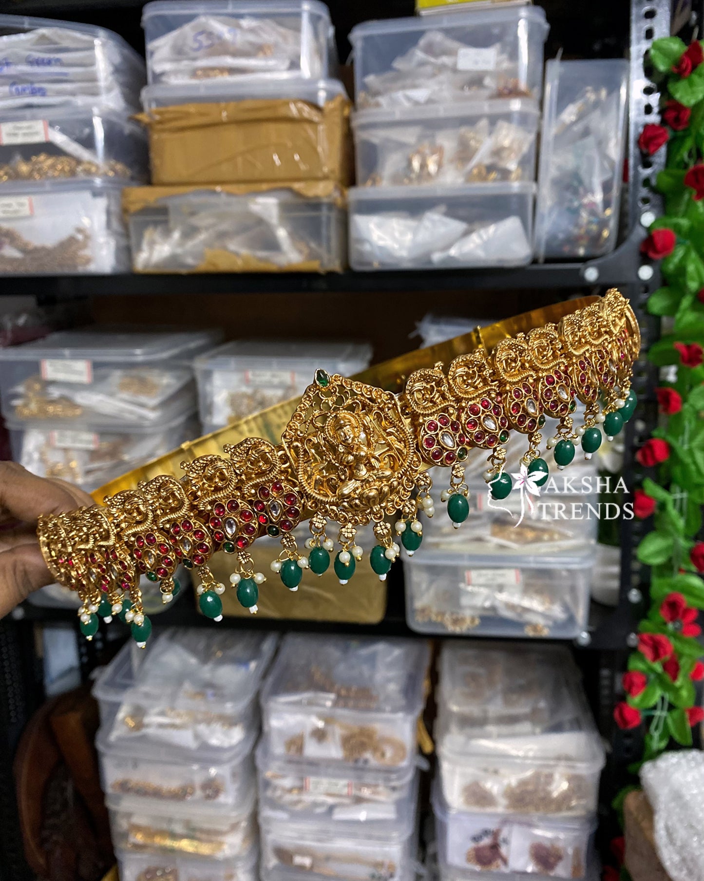 Lakshmi kemp bridal hip belt -Green Aksha Trends