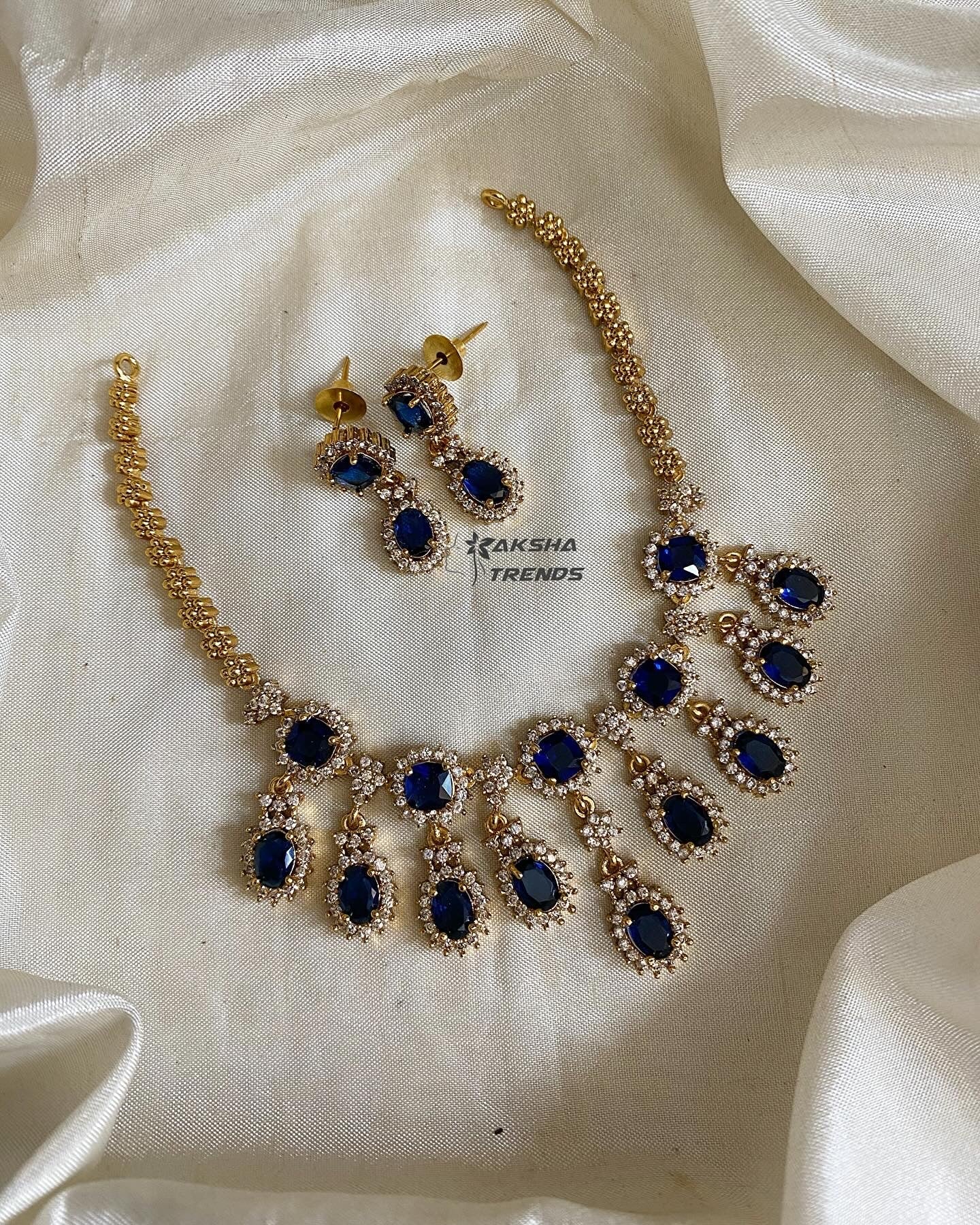 Royal Diamond Necklace -Blue Aksha Trends