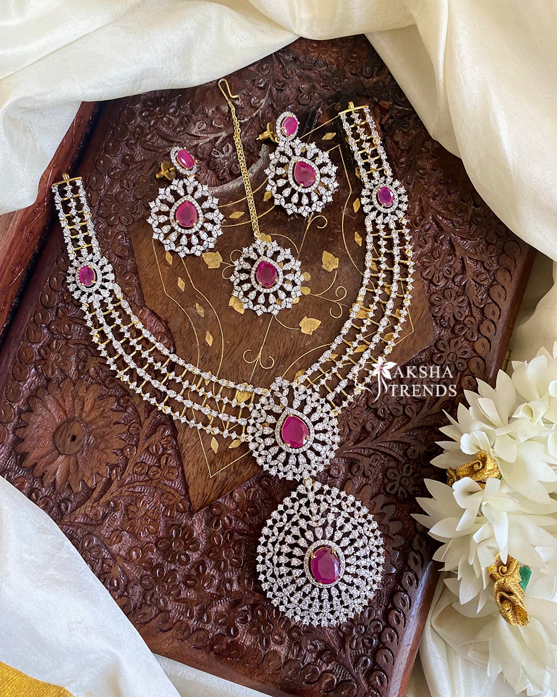 Ziva diamond bridal necklace -Ruby Aksha Trends
