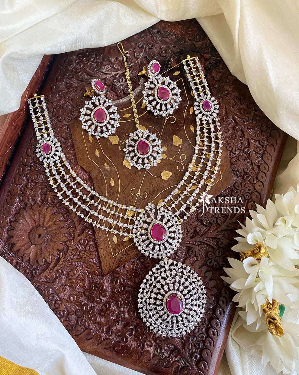 Ziva diamond bridal necklace -Ruby Aksha Trends 